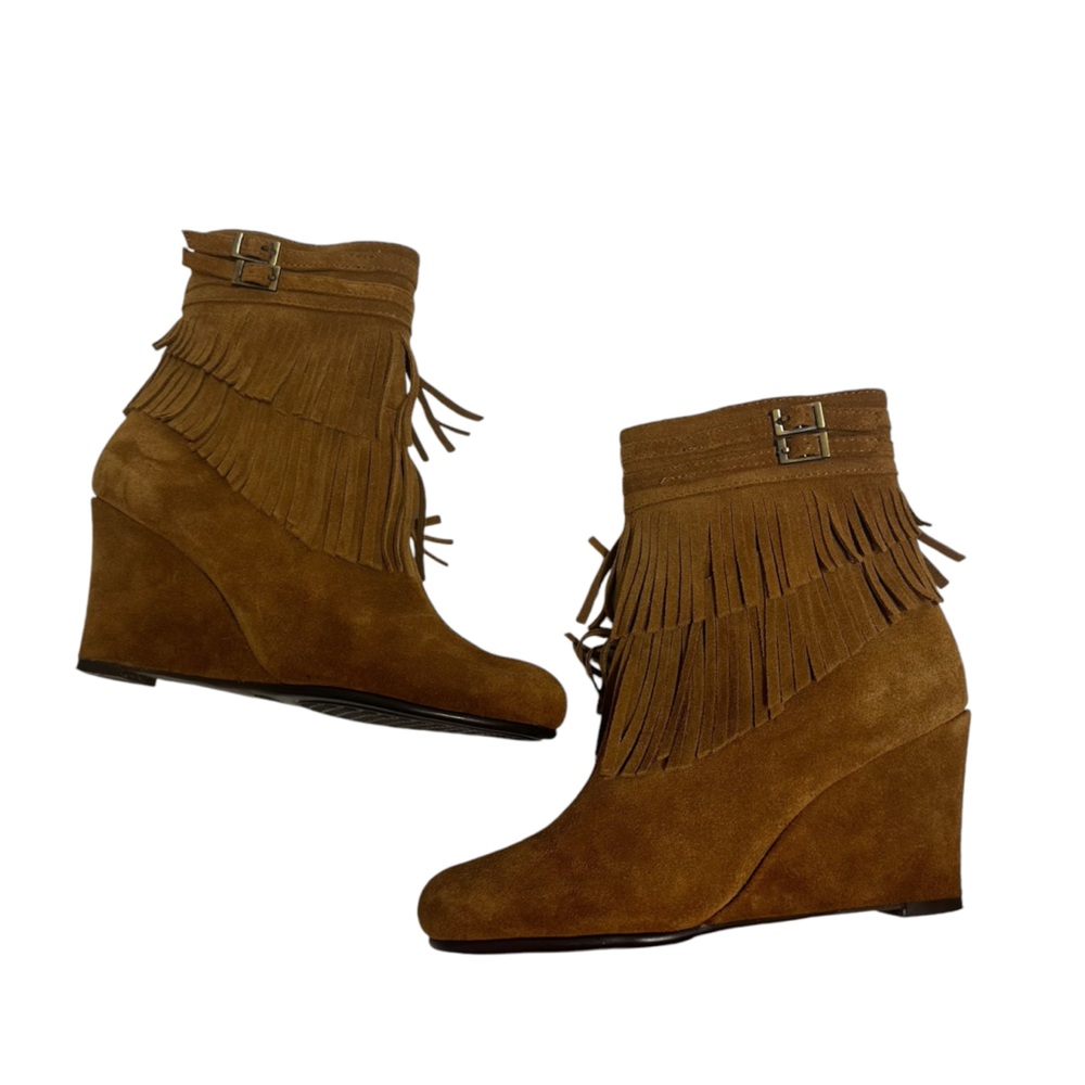 Womens Aerosoles Plumming Bird Fringe Wedge Ankle
Boots - Dark Tan Suede size6.5 - Picture 6 of 15